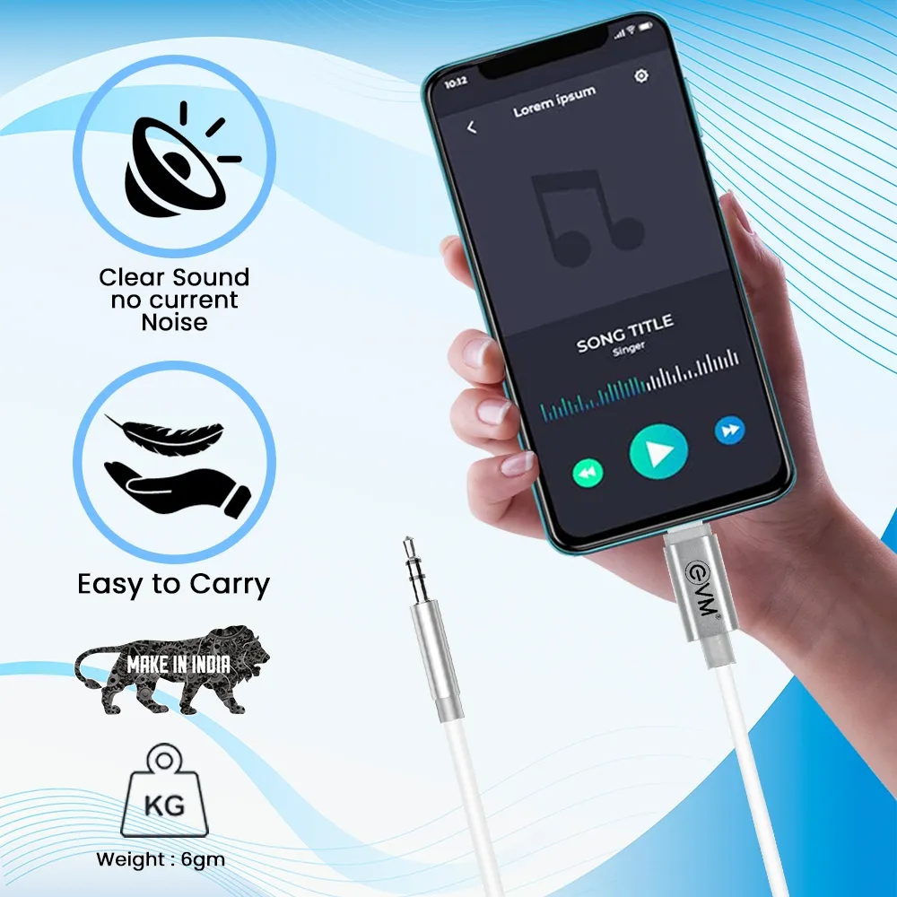 EVM Type-C to 3.5mm Aux Cable Silver view 3